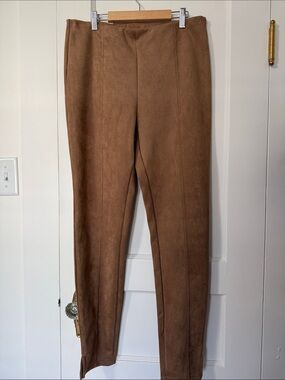 Anna & Ava Suede-Look Skinny Pants in Camel